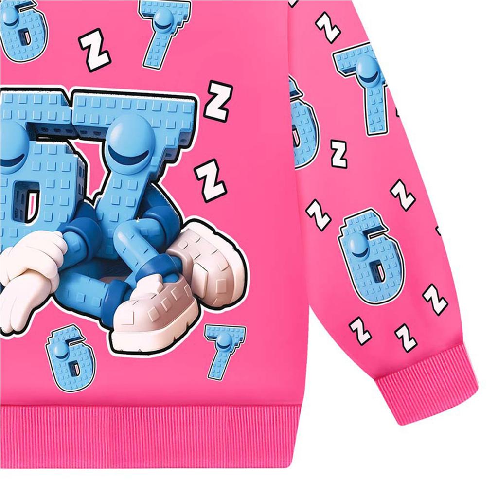 Modna dziecięca bluza z długim rękawem, nadrukiem i kapturem, luźna, dopasowana