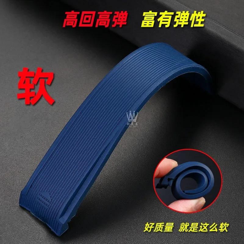 Para pulseira de silicone TAG Heuer WAY201 Jingqian 300/500 Carlisla série TAG relógio masculino pulseira de borracha Dobrável fivela pulseiras de relógio