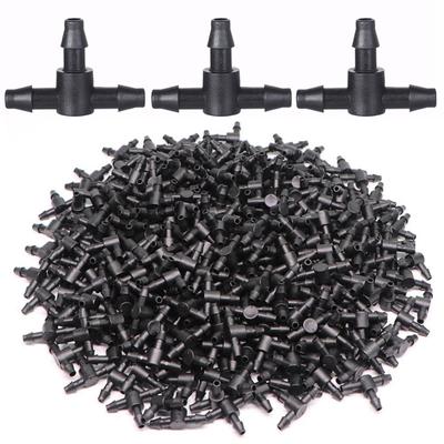 4/7mm Hose Connector Tee Elbow Straight Connector Plastic Barbed Jiont Garden Water Pipe Couplings Drip Irrigation System Parts