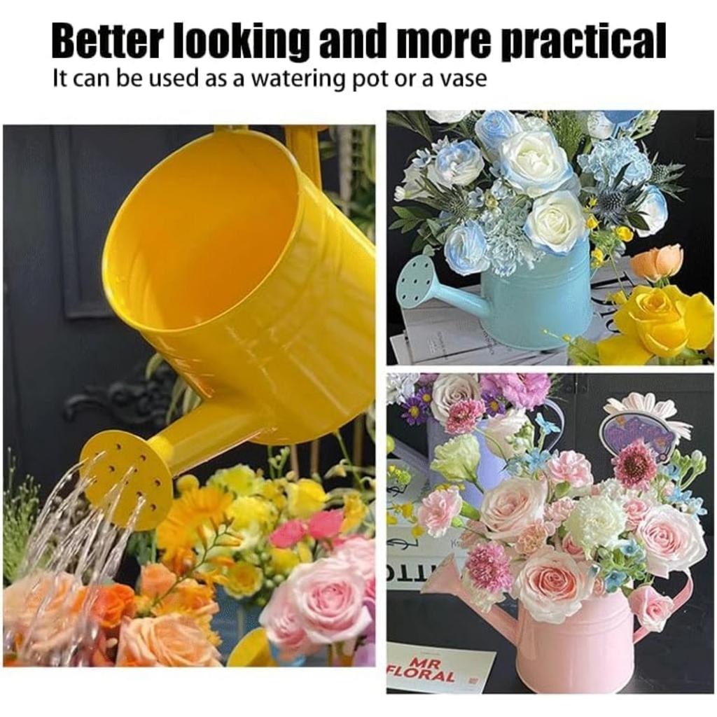 1pcs Metal Watering Can Garden Flower Kettle Mini Small Water Spraying Pot Sprinkle With Large Capacity For Kids Adult