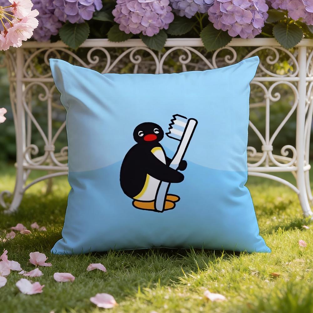 Cartoon Cute P-Pingu Cushion Cover Home & Car Dual-Scene Pillow Cover: Reversible for Premium Comfort