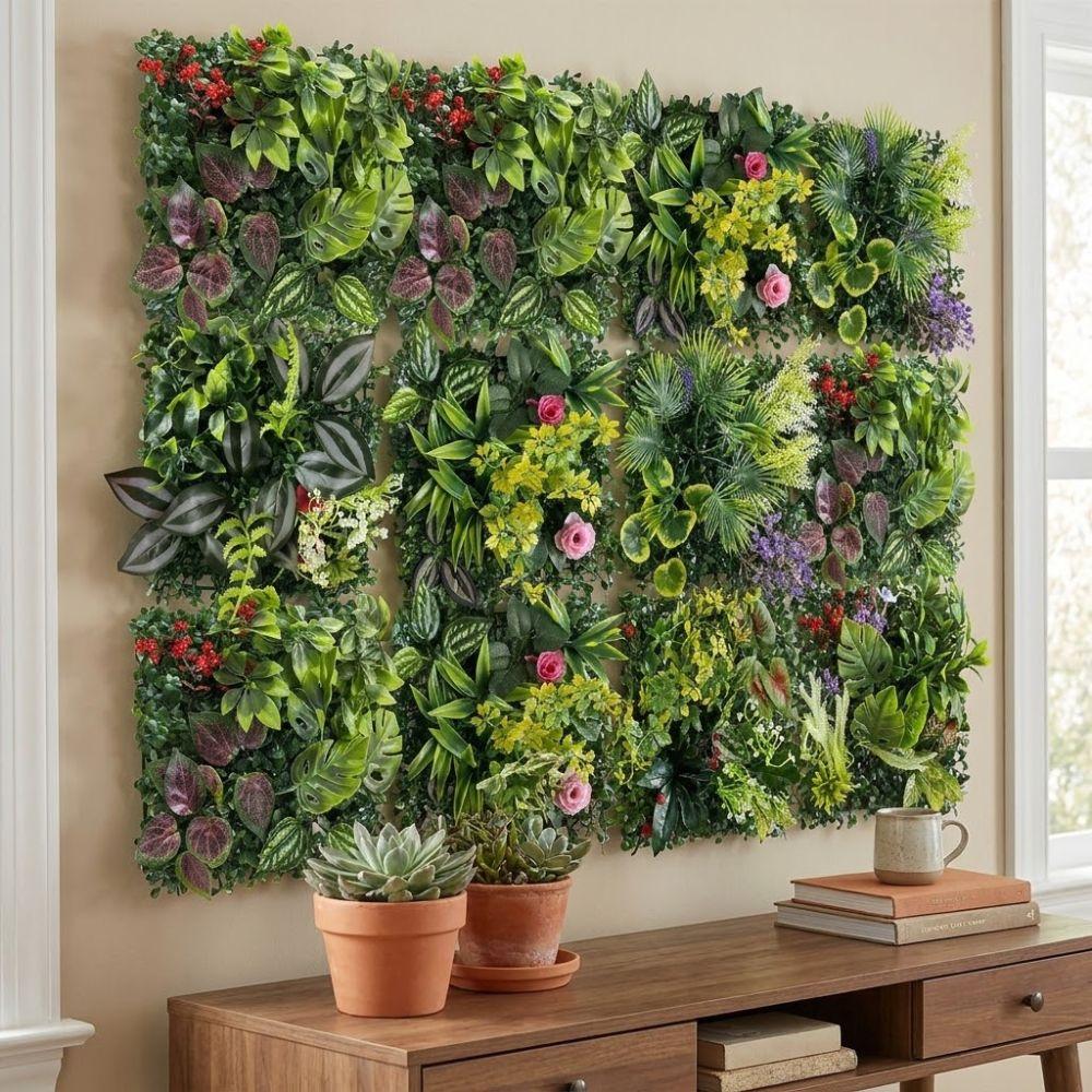 Plastic Fake Green Grass Mat UV Protection Background Wall Plant Wedding Decoration