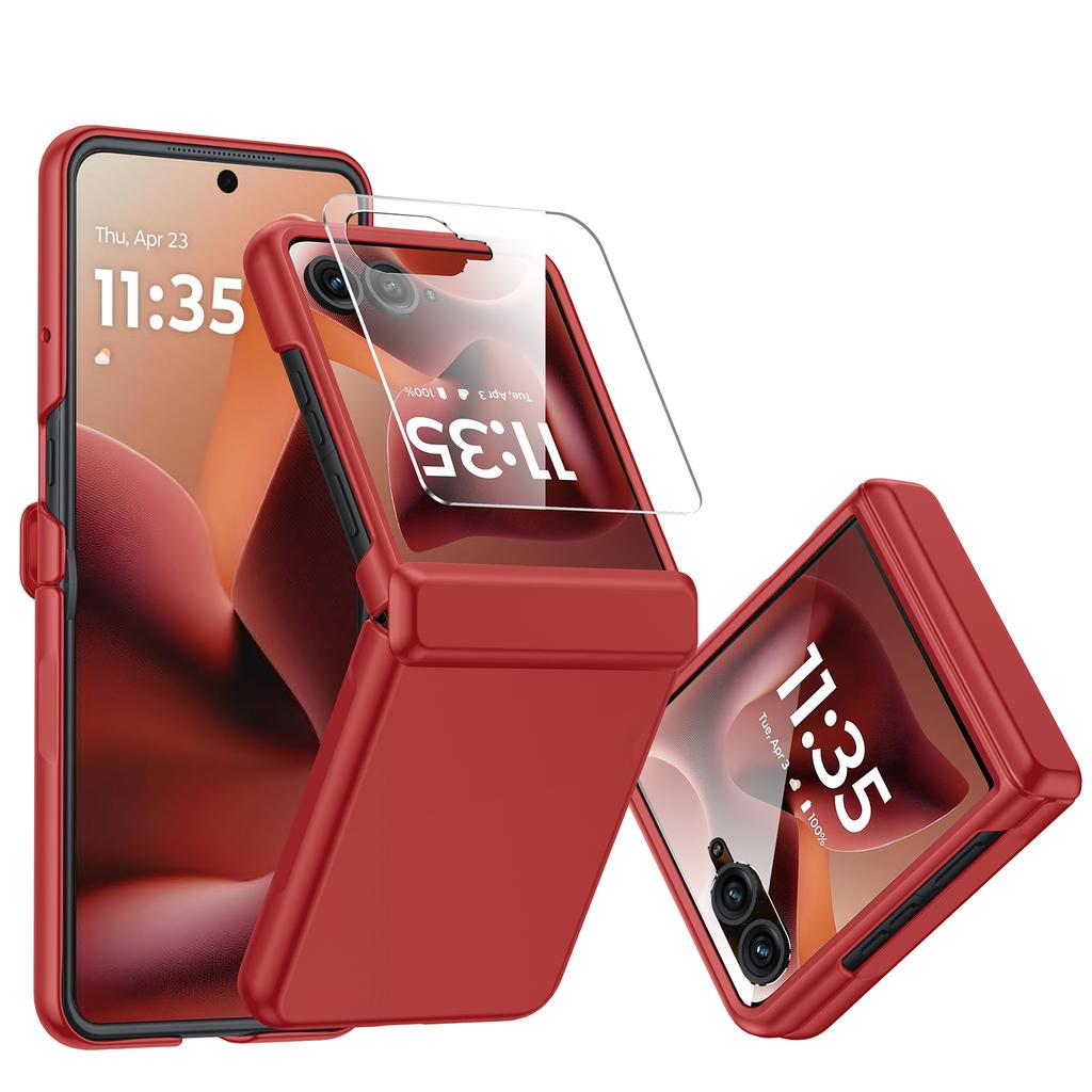 Per Motorola Razr 60 Ultra / Razr Ultra 2025 Con Protezione Cerniera, Pellicola Protettiva Schermo, Custodia Telefono Robusta Anti-Graffio Antiurto per Tutto il Corpo-Nero