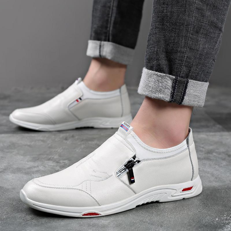 

2024 Весна та осінь Нові чоловічі щоденні повсякденні шкіряні туфлі Чоловічі шкіряні дихаючі білі рукавички 517 44