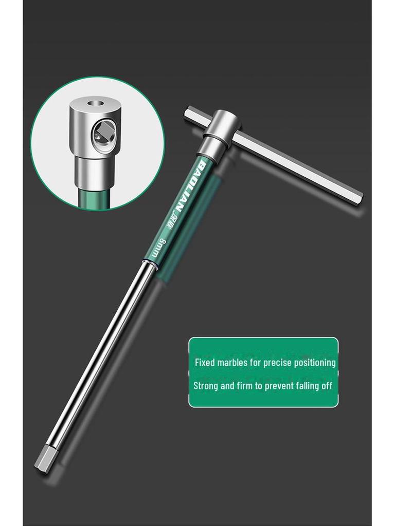 T-Type High-Speed Rotating Hexagonal Sliding Rod Wrench, 2mm, Industrial Grade Auto Repair Tool