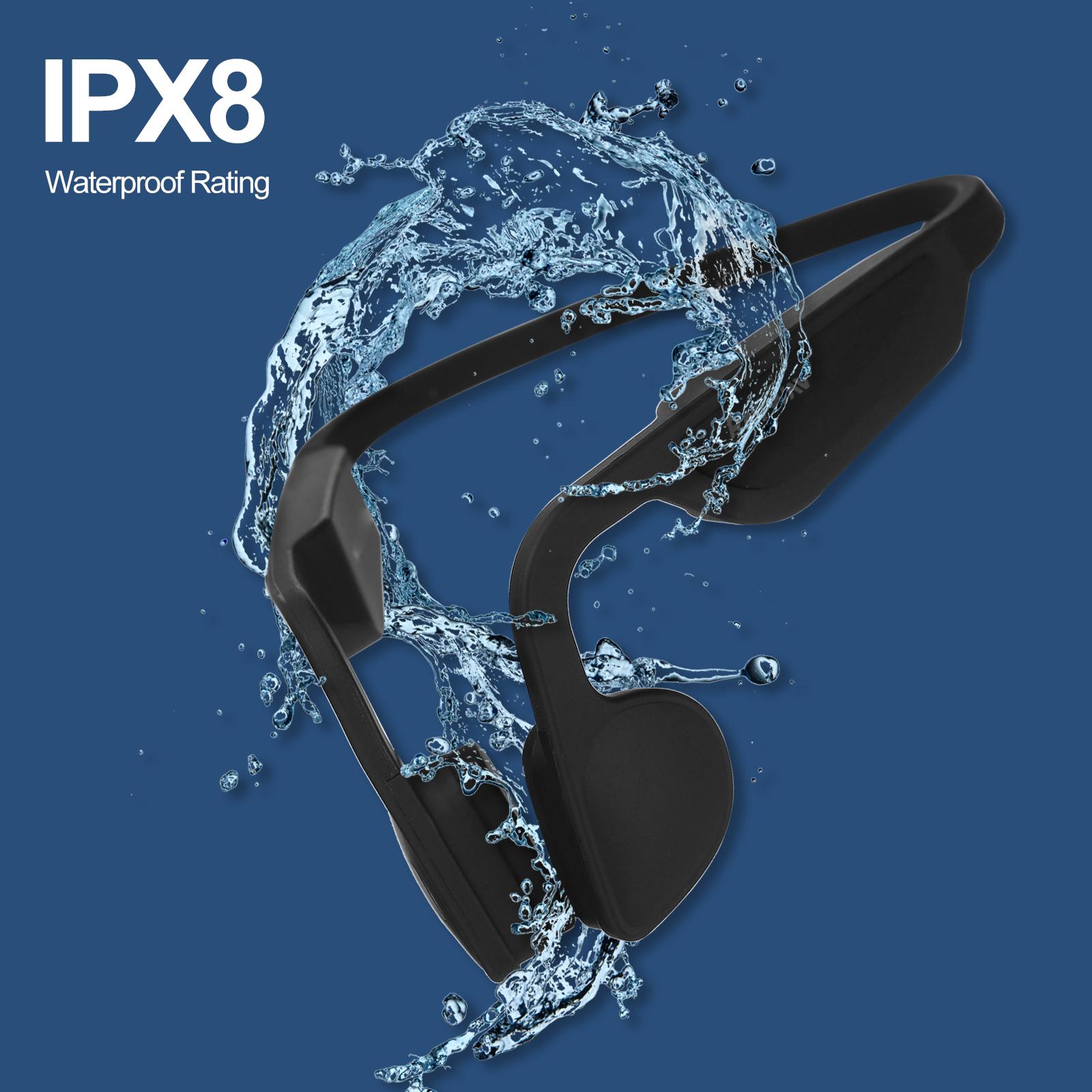 

Swimming Bone Conduction Hdphone 5.0 Hdset Handfree Wireless Handset with IPX8 Waterproof 16GB MP3 Player Open-r with Microphone