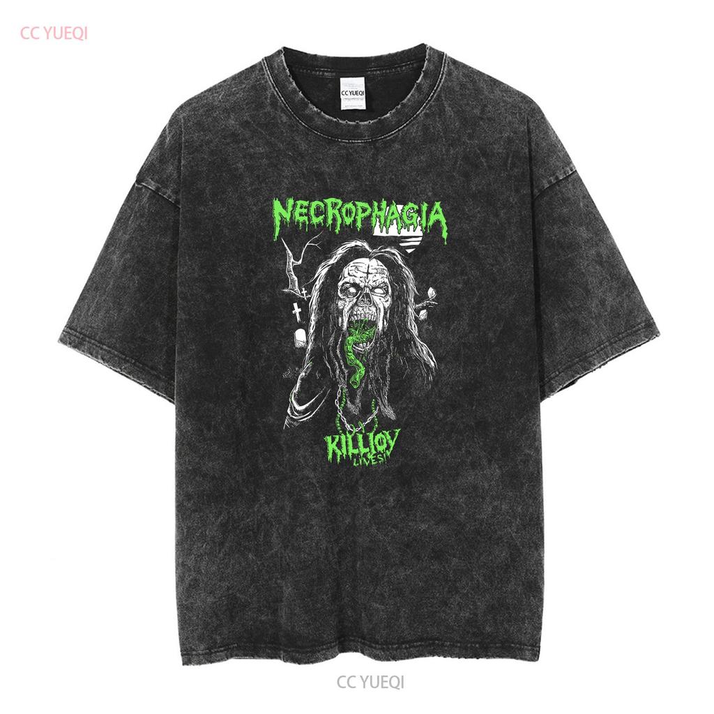 Necrophagia Band Lives T Shirt Classic Black S 5XL QE127 vintage Washed Comfortable Slightly Versatile Soft fashion homme