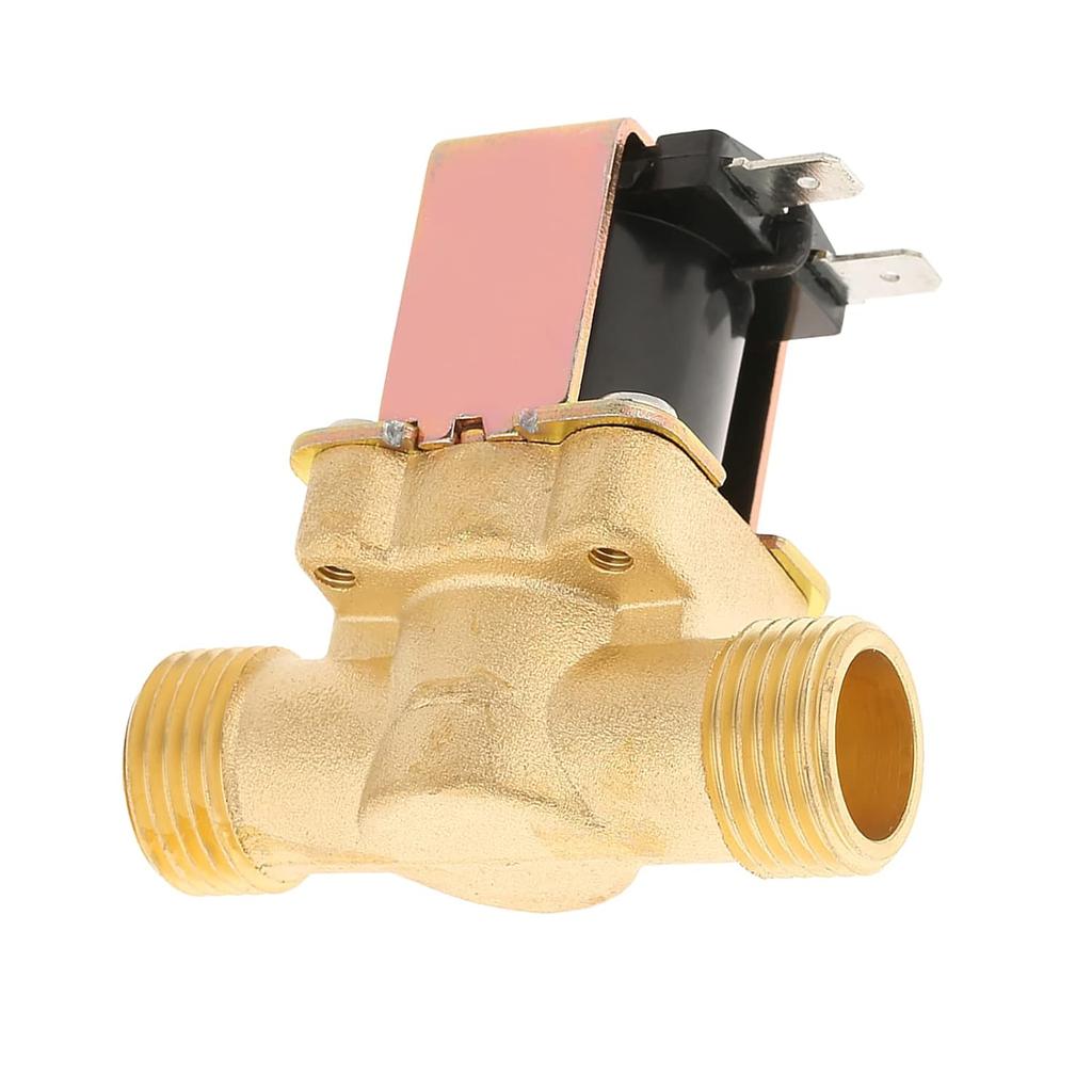 Electric Solenoid Valve, 1/2" DC 12V Normally Closed Brass Electric Solenoid Valve for Water Control