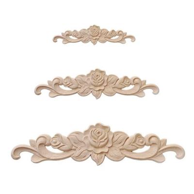Premium Solid Wood Floral Relief Carvings For Ceiling Cabinet Doors Vintage Style Home Decoration Handcrafted Woodwork