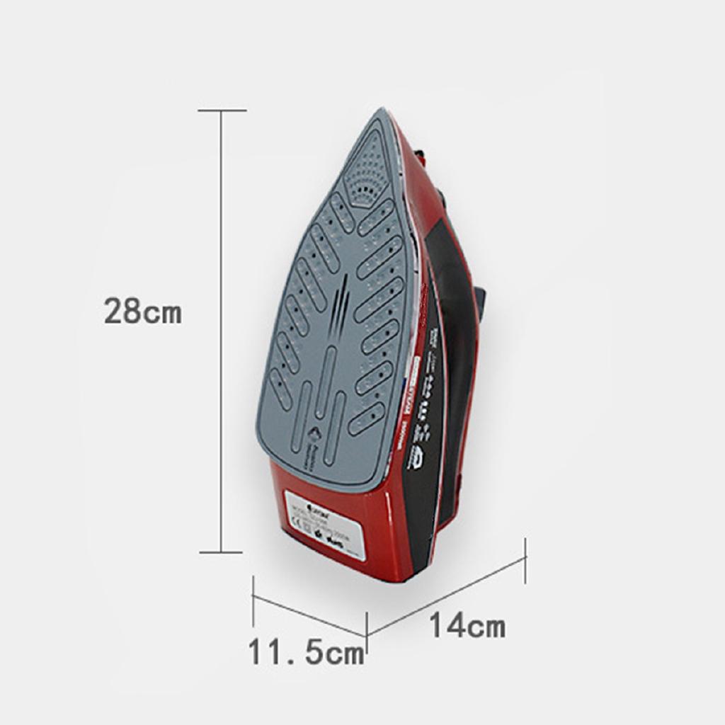 Ferro da stiro elettrico verticale regolabile a 4 livelli da 2500W, autopulente, portatile da viaggio, vapore per abiti, nero/rosso