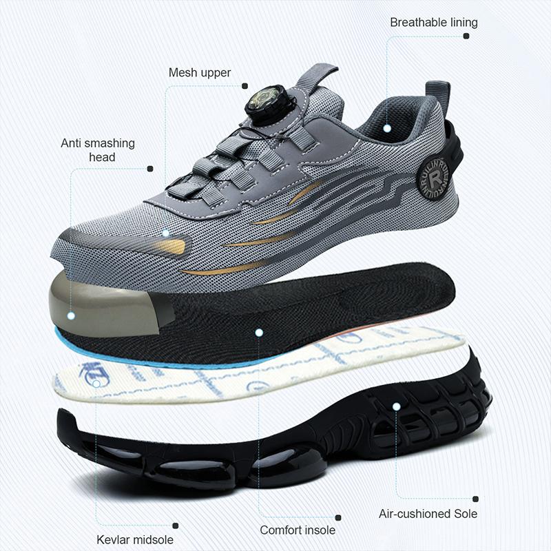 Scarpe di Sicurezza da Uomo Protezione ed Elasticità Stivali di Sicurezza Scarpe Eleganti per l'Uso Quotidiano Traspiranti Protezione dagli Odori Calzature da Lavoro da Uomo