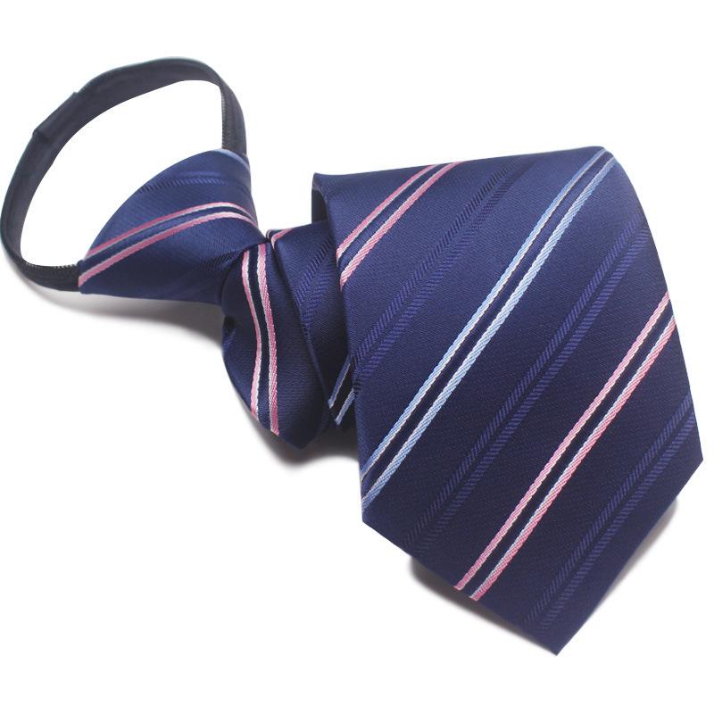 Men's 8cm No-Knot Zipper Tie - Easy-Pull Business Formal Tie