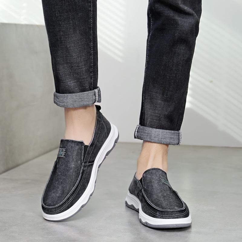 Shoes men's spring casual shoes comfortable washed cloth men's shoes cloth shoes men's lazy shoes