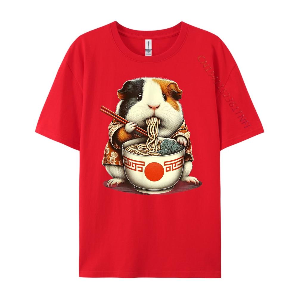 Морская свинка Рамен Кавайи Неко Японская лапша Эстетика Мужские Корейская мода Футболки День Пасхи S