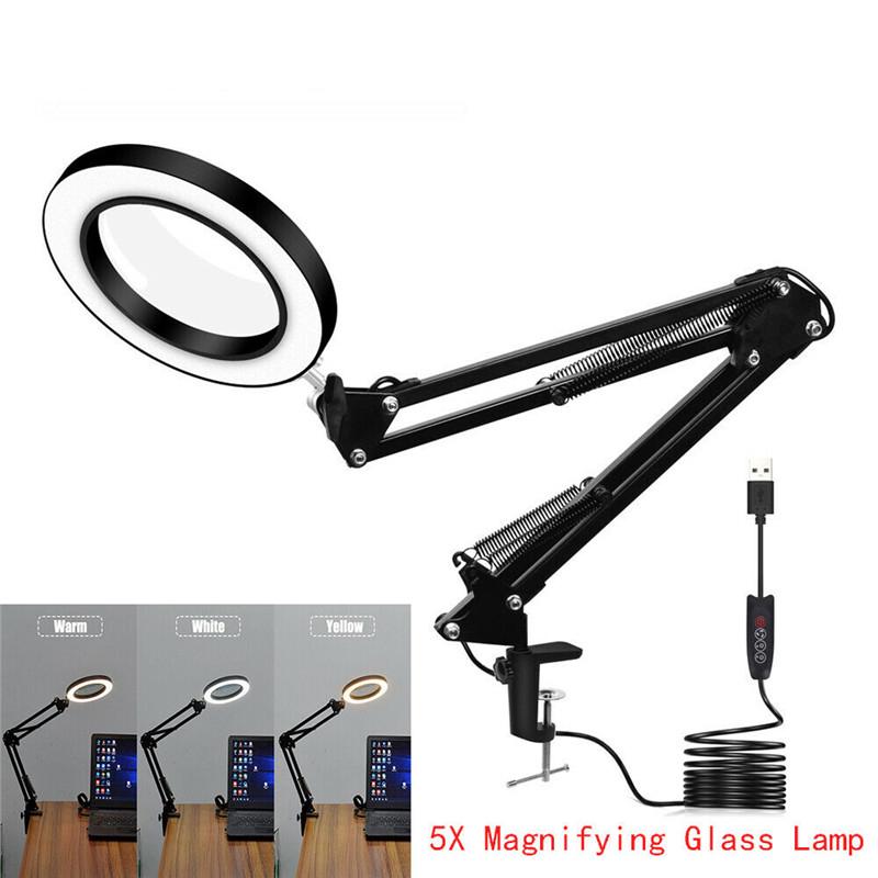5x Usb 3 Colors Lamp Magnifier Table Top Desk Led Reading Large Lens Illuminated Magnifying Glass Buy From 90 On Joom E Commerce Platform