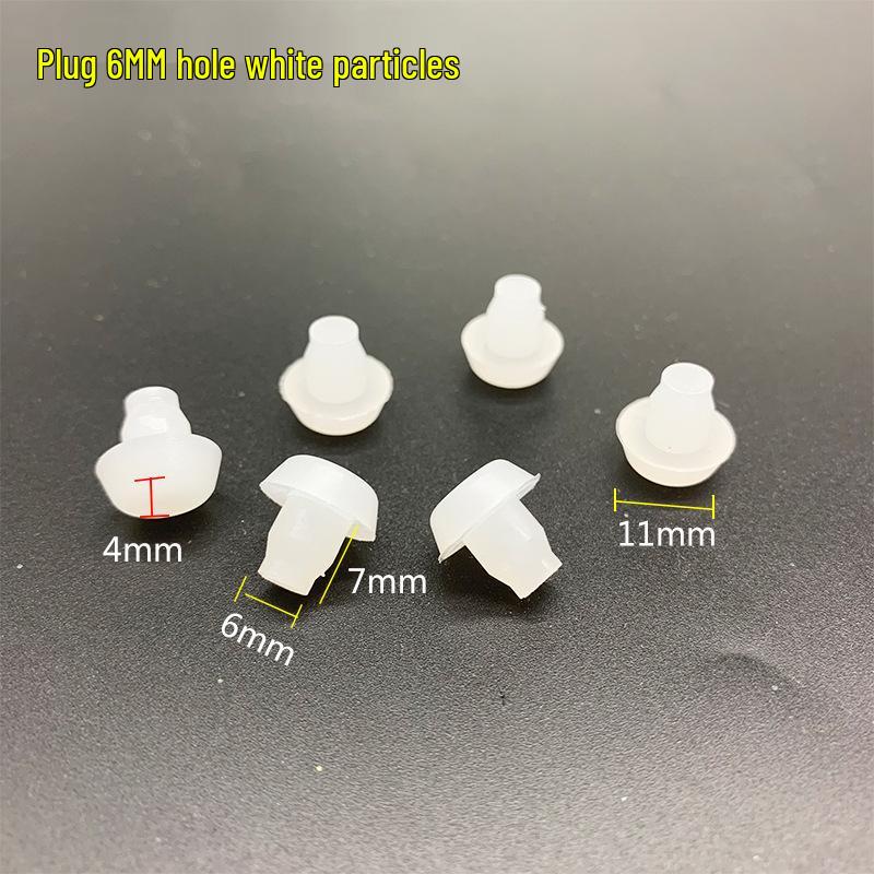 Weiße Gummi-Stuhl- und Hockerbein-Pads: 5-10-Loch-Stecker, Kollisionsschutz, Rutschfeste Fußnägel mit Edelstahl.