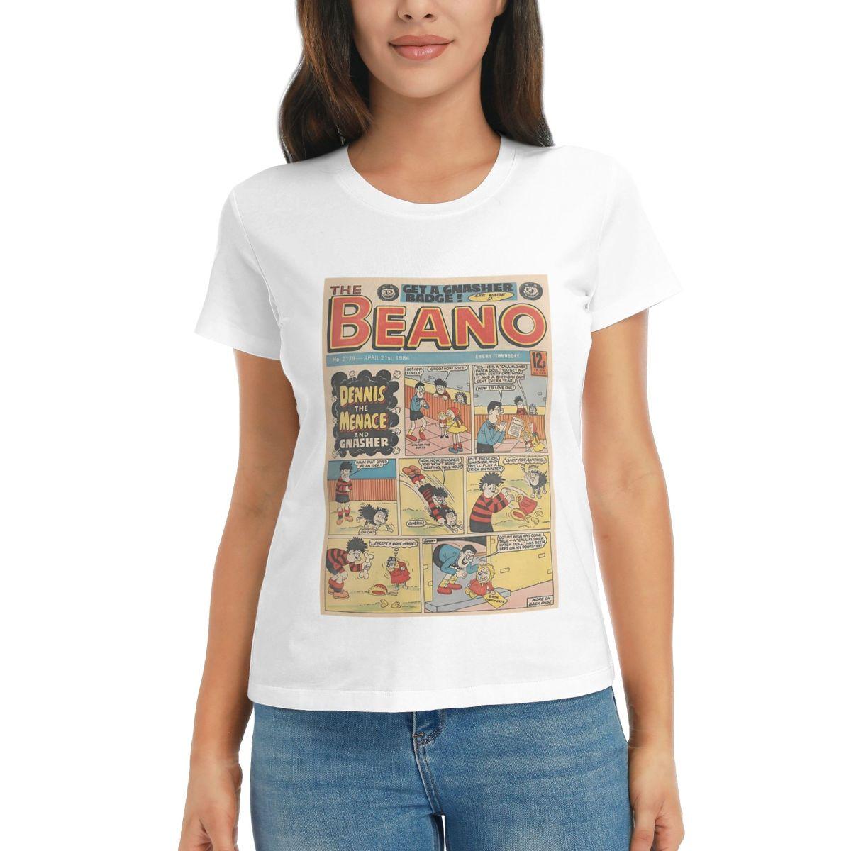 Women TShirt 1984 Beano Classic Dennis The Unisexace And Gnasher Short Sleeve Tees Round Neck T Shirts Clothes Tops Streetwear S