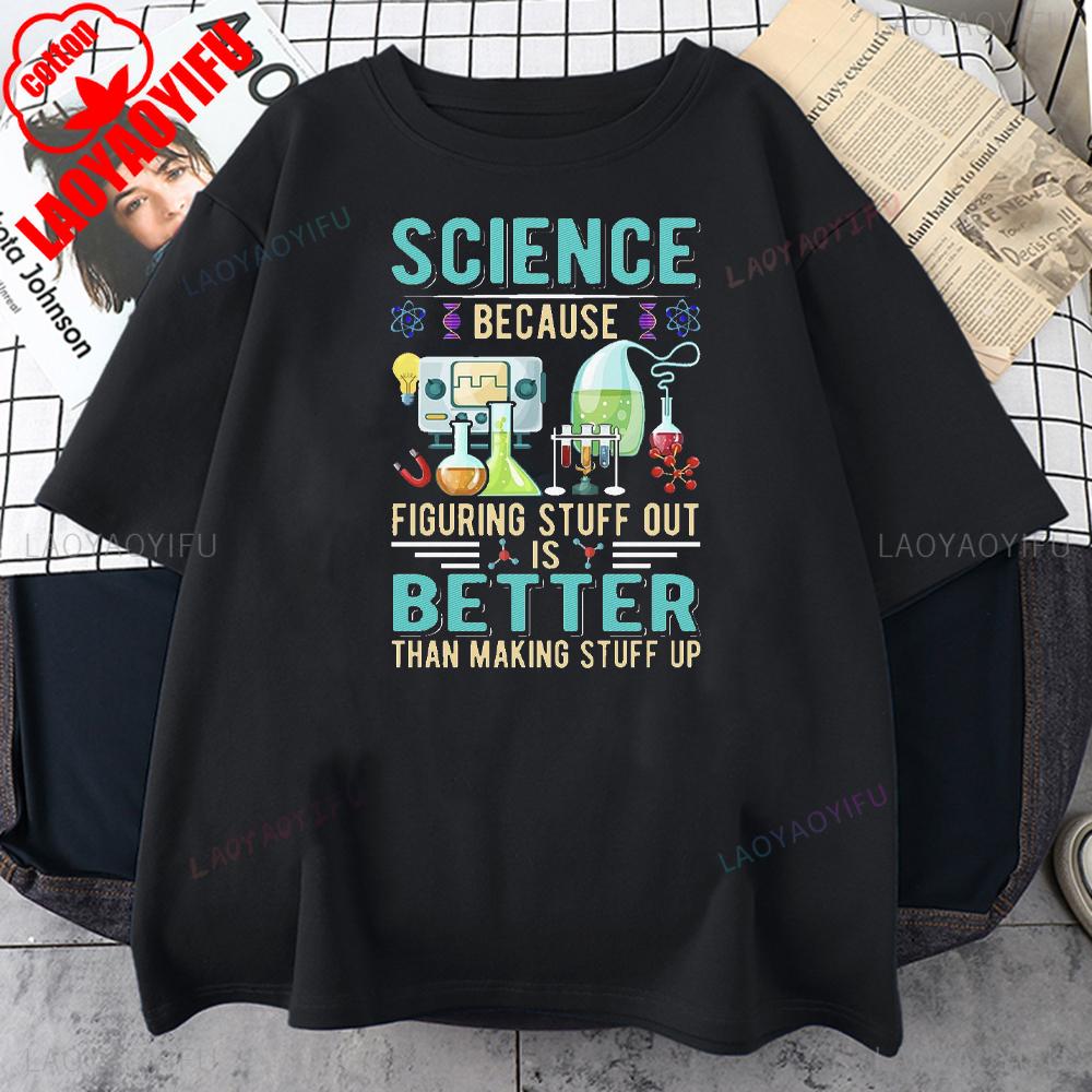 Chemistry Science Physics Mathematics Printed T-shirt Creativity Style Casual for Daily Wear and Casual Outings Harajuku