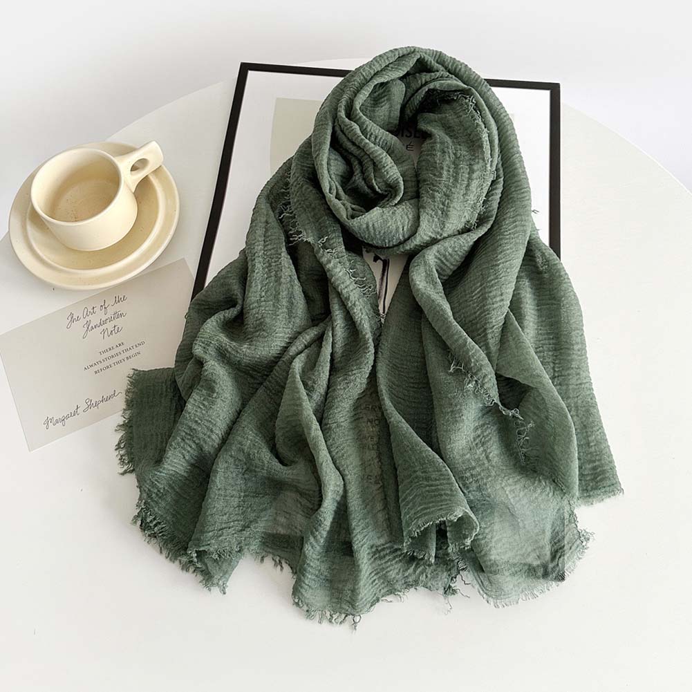 Comfortable Fit Breathable Silk Scarf Cotton And Hemp Scarf Retro Headscarf
