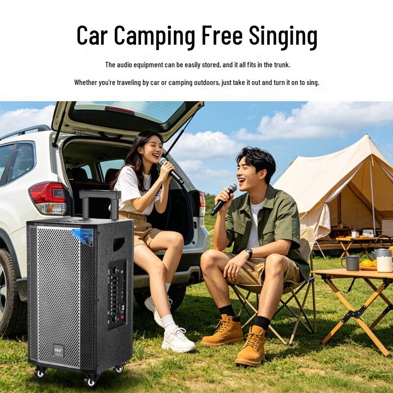 SAST SA-807 12-inch Portable Outdoor Bluetooth Speaker with Dual Microphones (CN Version)