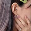 ANENJERY Knitted Twist Hoop Earrings for Women Unique Simple Design Geometric Huggies Jewelry Pendientes Brincos