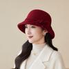 Autumn and Winter Fashion Versatile Hat Women's British Retro Woolen Bucket Hat Simple Basin Hat