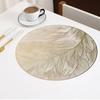 Round Luxury Placemats Non-Slip Table Mats Heat Resistant Pressed Vinyl Place Mats For Dinner Table Decor Kitchen Accessories
