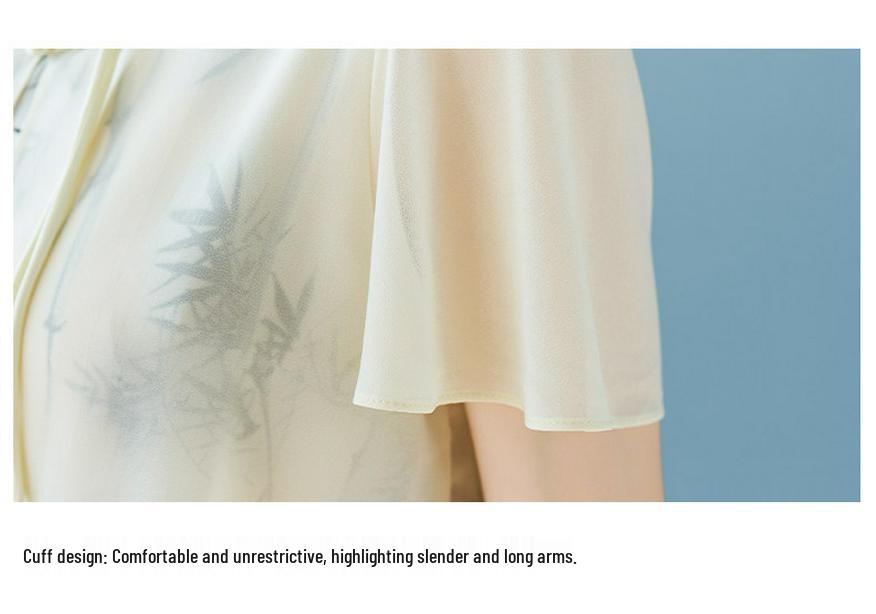 Elegant Summer Chiffon Skirt Set: Short-Sleeve Dress for Mature Women