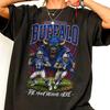 The Hunt Begins Here Skeleton Art Buffalo Football Vintage Crewneck Shirt