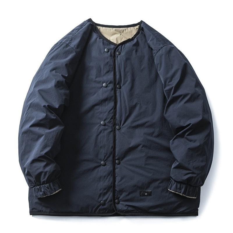 Unisex Reversible Winter Down Jacket 90% White Duck Warm Loose Fit Outdoor Casual Coat