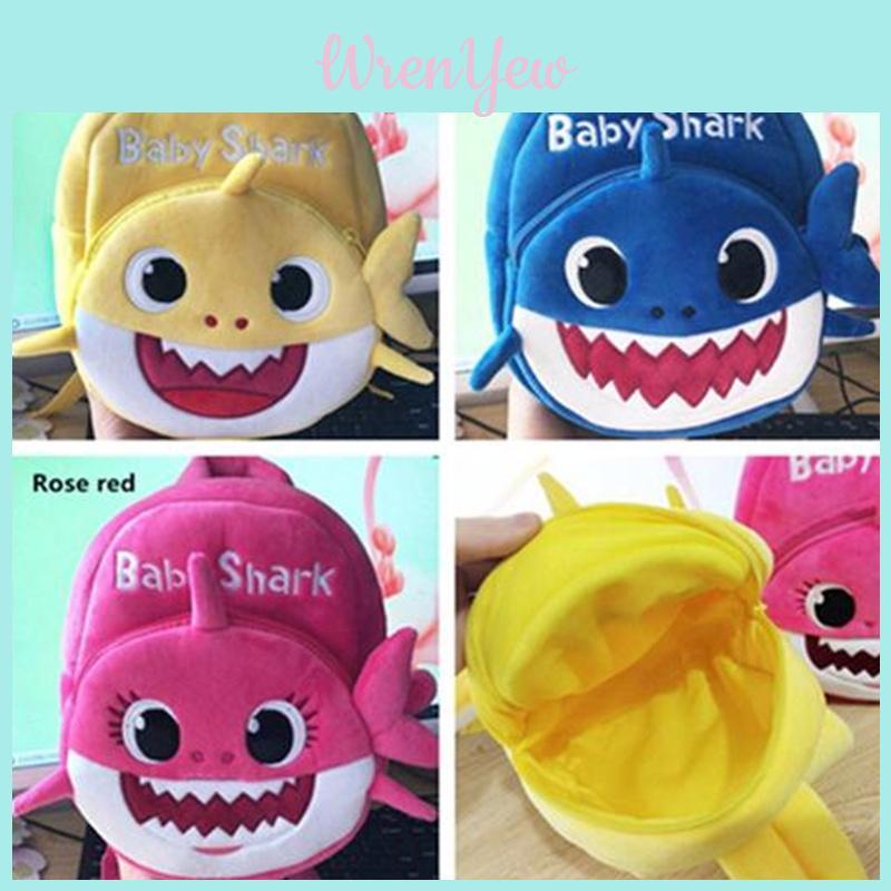 Baby Shark Plush Backpack For Kids Cute Soft Shoulder Bag Childrens Schoolbag Gift