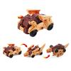 2Pcs Kids Dinosaur Deformation Toy Deformed Car Dinosaur Children Toys Diy Assembly Transformer Toy Car Model
