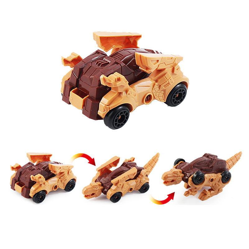 2Pcs Kids Dinosaur Deformation Toy Deformed Car Dinosaur Children Toys Diy Assembly Transformer Toy Car Model