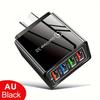 4-Port USB Travel Charger 5V2A for Mobile Devices - Compatible with AU, US, EU, UK Standards