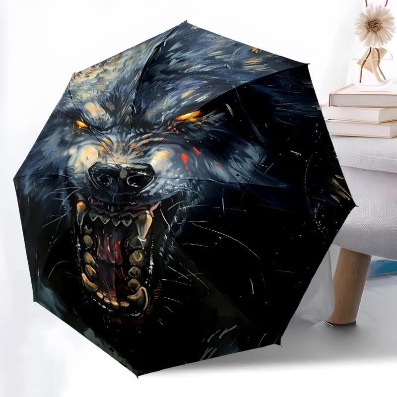 1pc Wolfpack Fashionable Automatic Opening/Closing Folding Umbrella with 8 Bones, Windproof Portable, Daily Use62