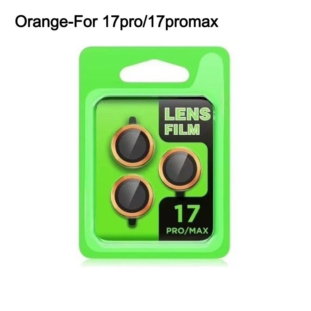 Metal Tempered Glass Lens Protector Full Cover Snap-On Camera Lens Cover 3D Anti-Scratch for iPhone 17Pro/17 Pro Max