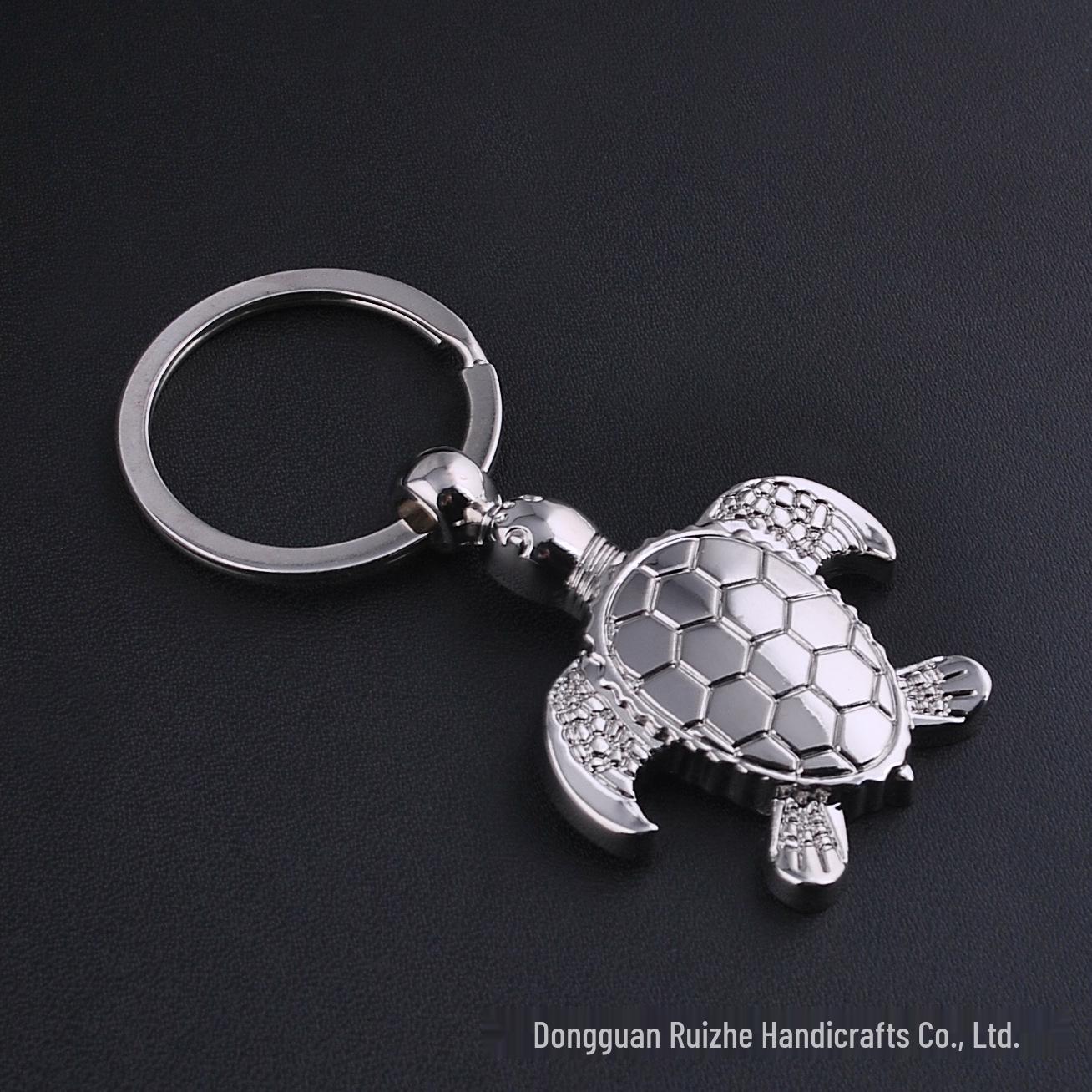 Personalized Sea Turtle Keychain - Engraved Animal Charm Gift