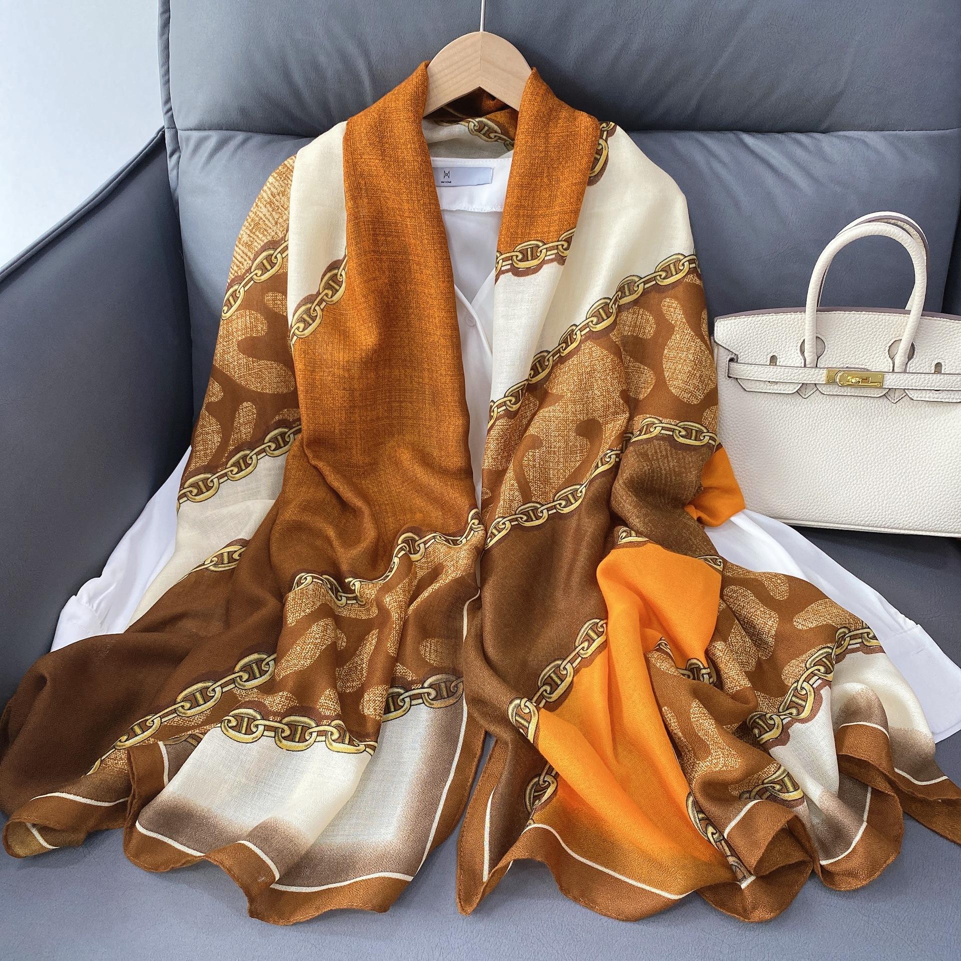 

2024 Four Seasons Универсальный тонкий хлопок и пенька солнцезащитный шелковый шарф шаль двойного назначения внешний кондиционер защита шеи в помещении 180*85cm