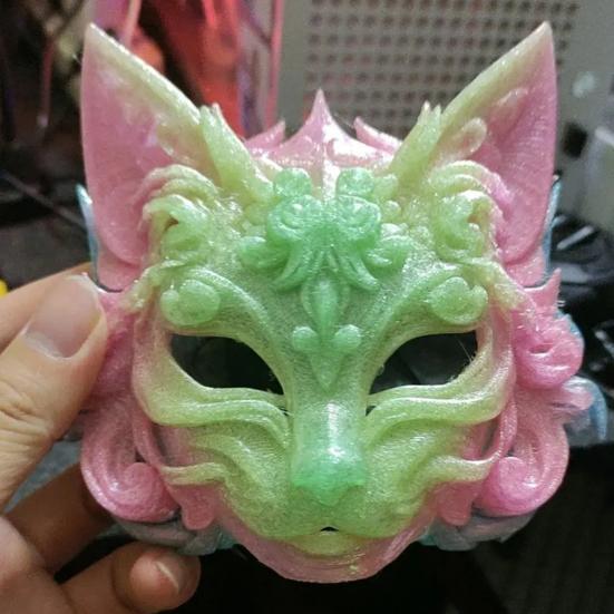 Fox Masque Plastic Fox Cat Animal Cosplay Half Face Masque for Halloween Masquerade Party Costume Accessory