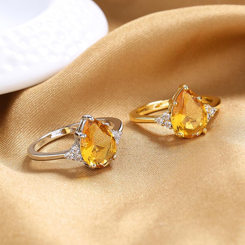 Lindon Klassisk Kobberlegering Zirkon Ring Dame Smykker Bryllupsløfte Festgave