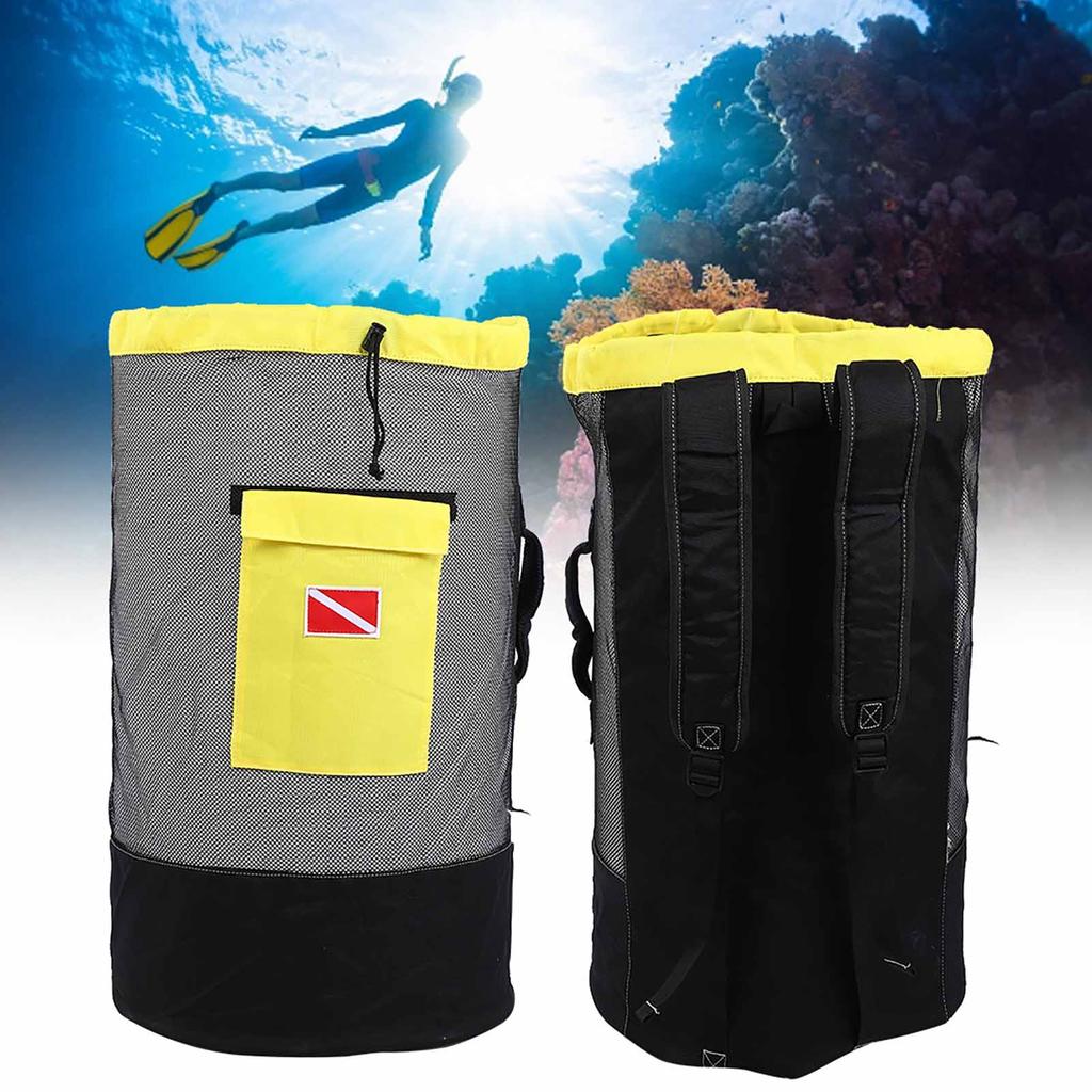 80L Large Capacity Diving Bag Swimming Backpack for Outdoor Diving Drifting (Black+Yellow)