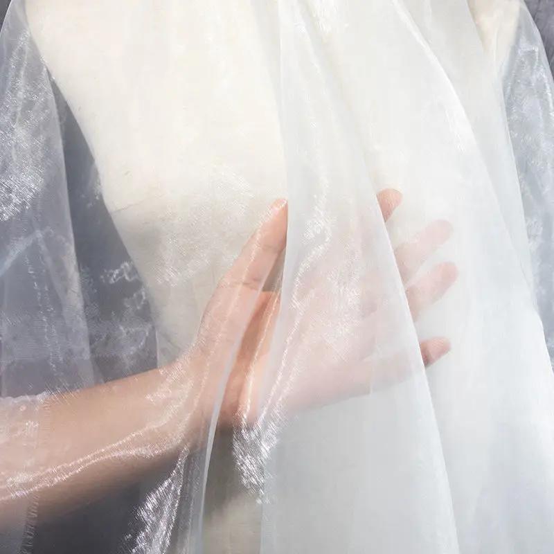 Tissu Organza Tulle Dégradé Bicolore 2/3m Matériau de Couture DIY Conception de Vêtements Robe Mariage Tissu Créatif