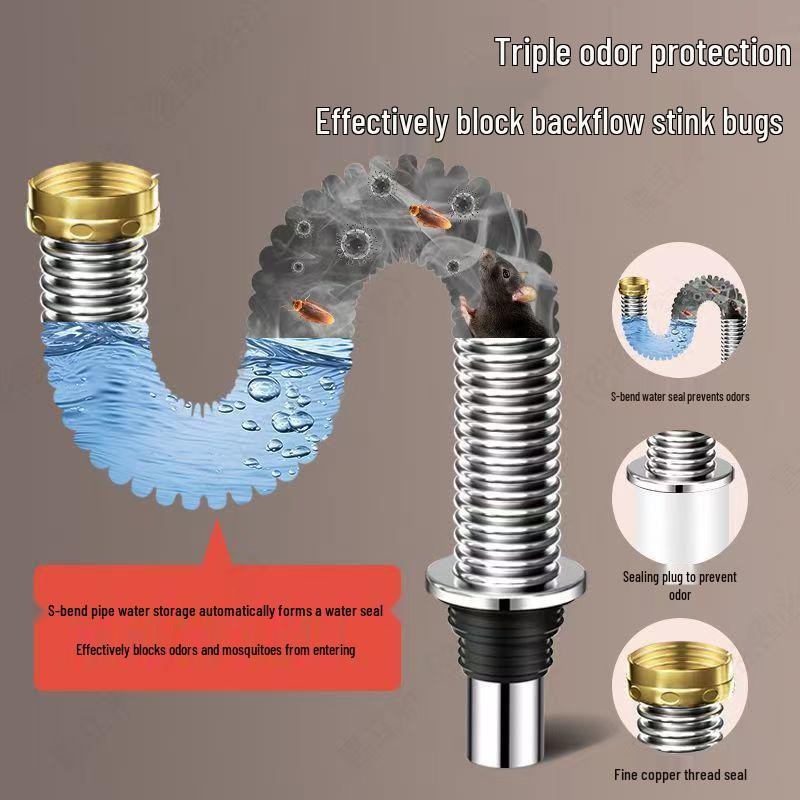 Stainless Steel Odor-Proof Kitchen Sink Drain Set