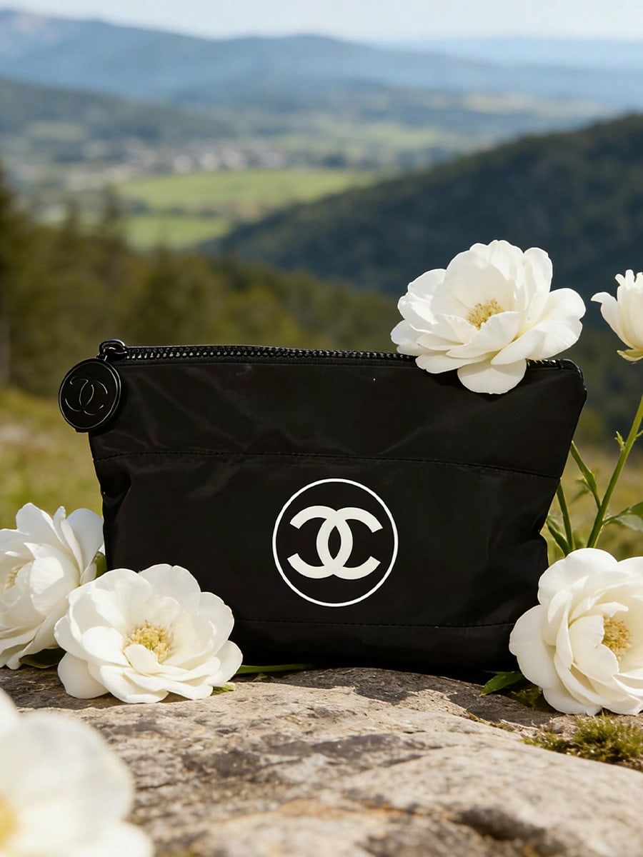 CHANEL Черная водонепроницаемая складная косметичка большого объема, дорожная косметичка чёрный