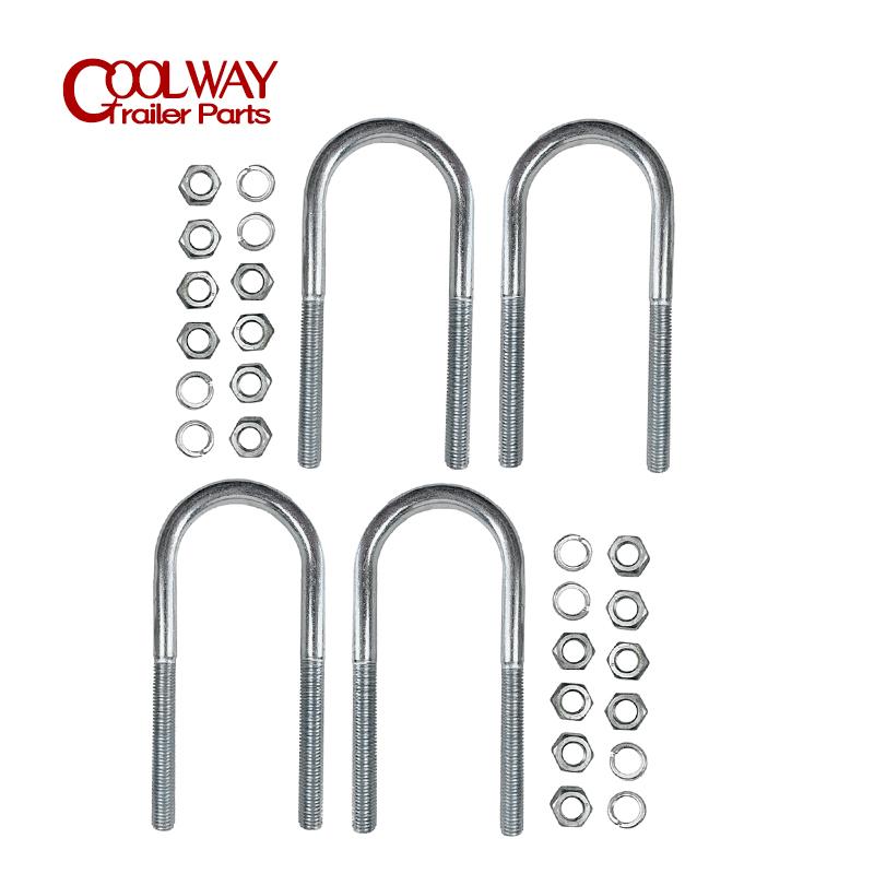 4PCS High Tensile Zinc Plated Axle U Bolt 60mm Round M12 Leaf Spring Clamp Trailer Truck Ute Parts