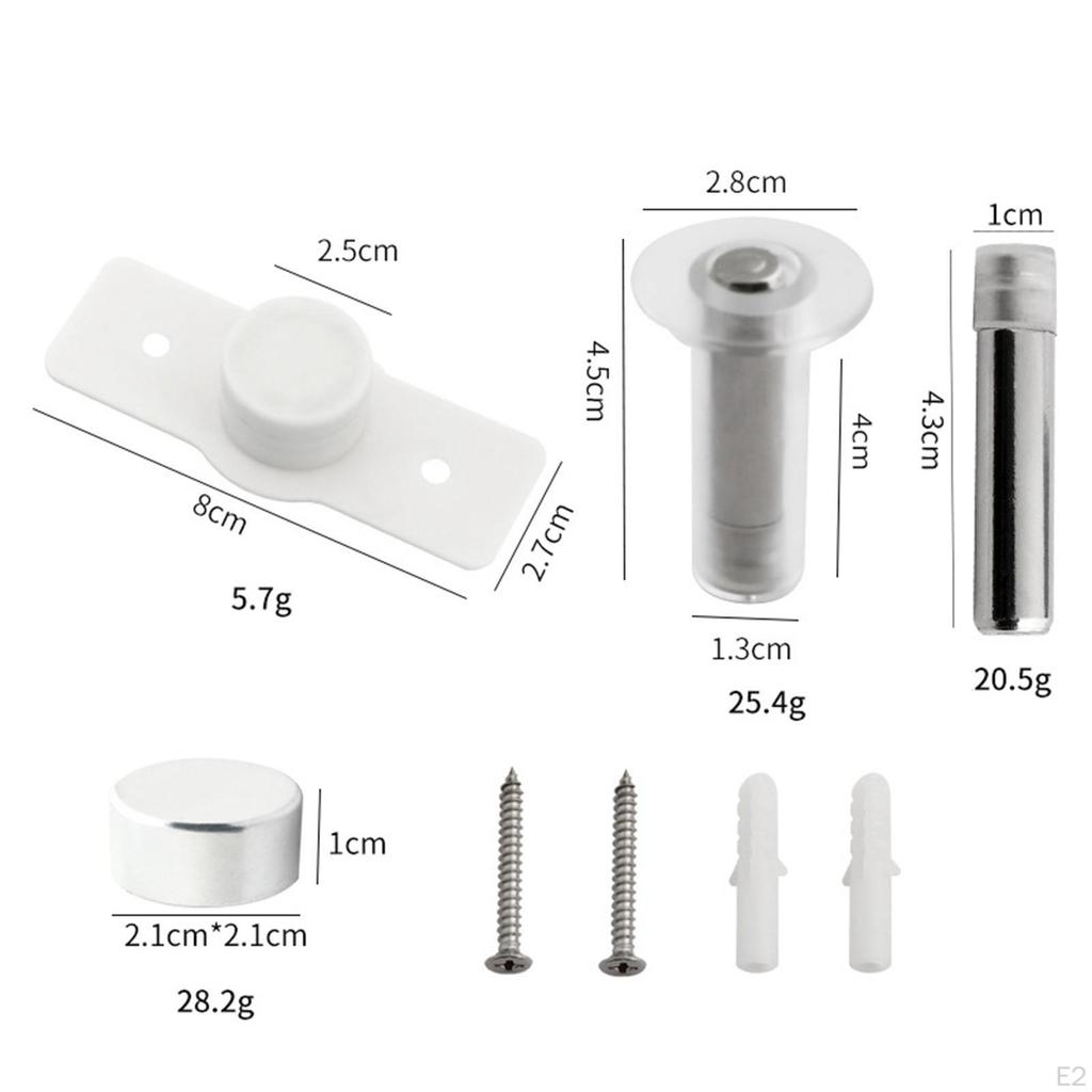 Magnetic Door Stop Quiet Hidden Stopper for Dorm Office Buildings Home Milky White