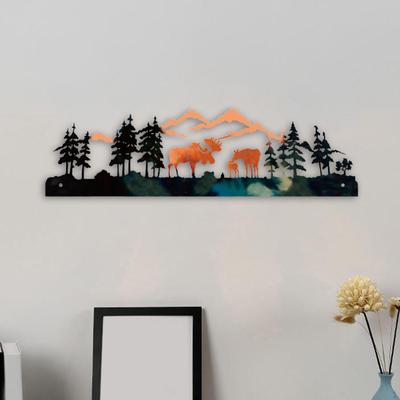 Deer Metal Wall Art Decor Hunting Hanging for Indoor Outdoor Living Room Bedroom Bathroom Kitchen