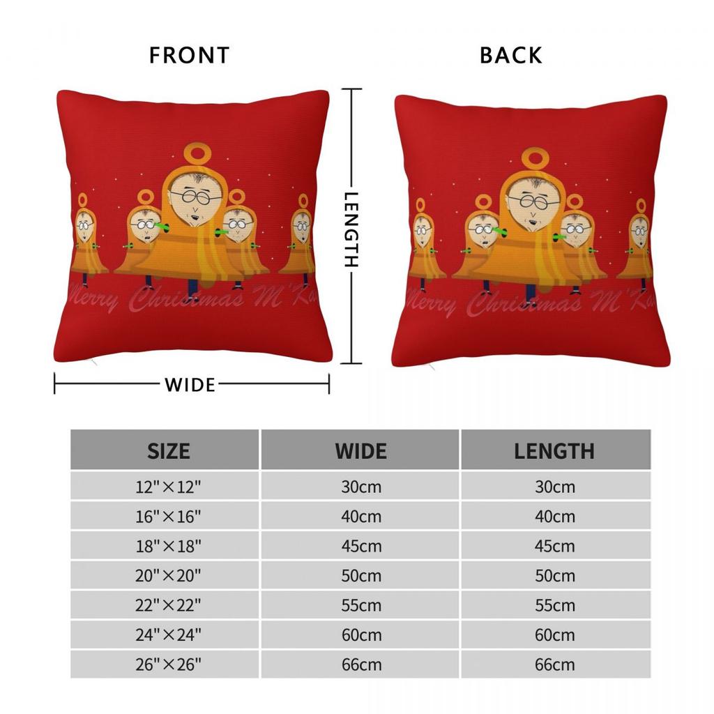 Mr Mackey Bells M'kay Christmas South-Park Pillowcase Soft Polyester Cushion Cover Decoration Pillow Case Cover