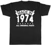 Made in 1974 All Original Parts Birthday Unisexs Short Sleeve TShirt