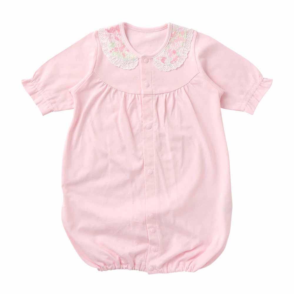 de Collar lace Tenjiku polka dot all snap birth going baby [Cream Coco] print, jacquard, two-way [crotch replacement/2way] Newborn, baby, cute,